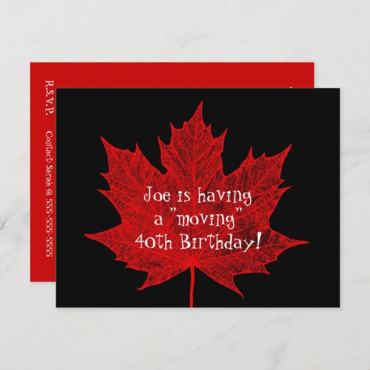 Invitation La feuille d'érable de Joe (Devant / Derrière)