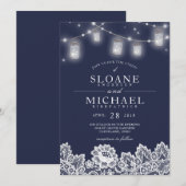 Invitation La ficelle de pot de maçon allume le mariage de (Devant / Derrière)