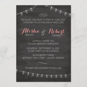 Invitation La ficelle de tableau allume l'invitation rustique