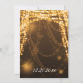 Invitation La ficelle élégante de fête de Noël allume l'or (Dos)