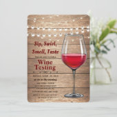 Invitation La ficelle rustique d'échantillon de vin allume (Debout devant)