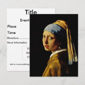 Invitation La Fille avec un Turban/Fille avec la Perle (Devant / Derrière)