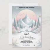 Invitation la fille bleue neige hiver Onederland 13e annivers (Devant)
