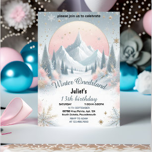 Invitation la fille bleue neige hiver Onederland 13e annivers