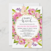 Invitation La fille de baby shower de brunch, rougissent (Devant)