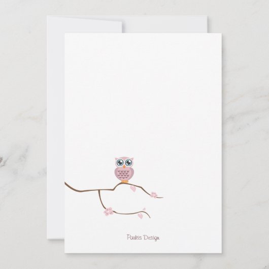 Invitation La fille de douche de Whooo (Dos)