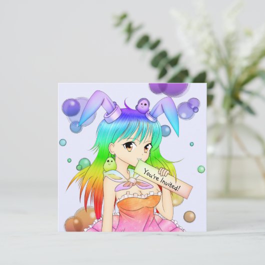 Invitation La Fille de l'Anime de Bunny (Debout devant)