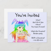 Invitation La Fille de l'Anime de Bunny (Devant / Derrière)