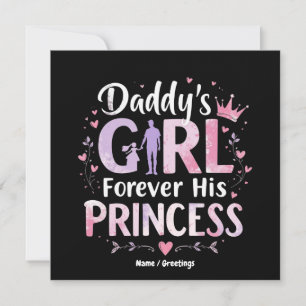 Invitation La Fille de Papa Pour Toujours Sa Princesse Cadeau