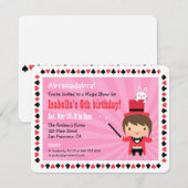 Invitation La fille mignonne de magicien badine les (Devant / Derrière)