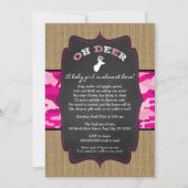 Invitation La FILLE Oh Deer Buck Buck Bébé saupoudrer de camo (Devant)