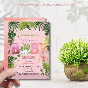 Invitation La Fille Peut Aussi Rôler ! Baby shower Dinosaur a