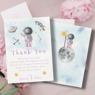 Invitation La fille spatiale Astronaut roquette rose star Mer