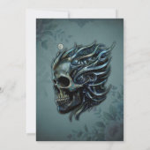 Invitation La flamme de la vie : Un design crânien. (Dos)