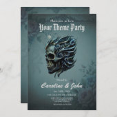 Invitation La flamme de la vie : Un design crânien. (Devant / Derrière)