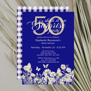 Invitation La Fleur sauvage blanche de la femme surprise 50èm