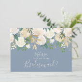 Invitation La Floraison D'Aquarelle Blanche Sera Ma Porte-Mèr (Debout devant)