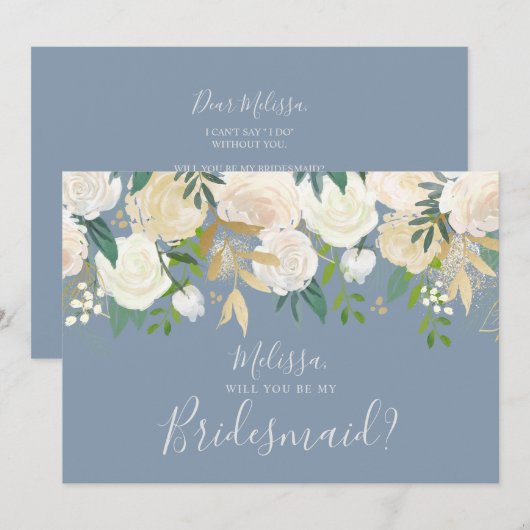 Invitation La Floraison D'Aquarelle Blanche Sera Ma Porte-Mèr (Devant / Derrière)