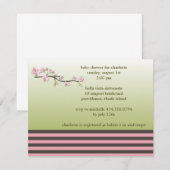 Invitation la floraison de cerisiers; baby shower (Devant / Derrière)