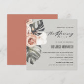 INVITATION LA FLORE DE MONSTERA DE RUST GRIS LE MATIN APRÈS L (Devant / Derrière)