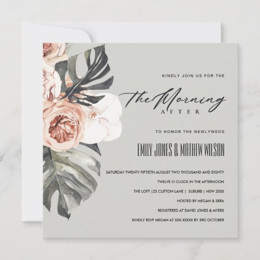 INVITATION LA FLORE DE MONSTERA DE RUST GRIS LE MATIN APRÈS L (Devant)