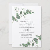 Invitation La force de Wedding greenery Eucalyptus botanical (Devant)