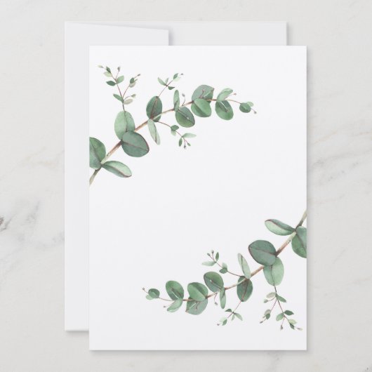 Invitation La force de Wedding greenery Eucalyptus botanical (Dos)