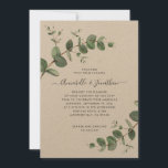 Invitation La force de Wedding greenery Eucalyptus botanical<br><div class="desc">Eucalyptus Greenery Foliage est un plat de invitations pour la fête. Simple force botanicale contemporaine paper design.</div>