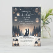 Invitation La Forêt Étoiles neige brillante Fête des mariées  (Debout devant)