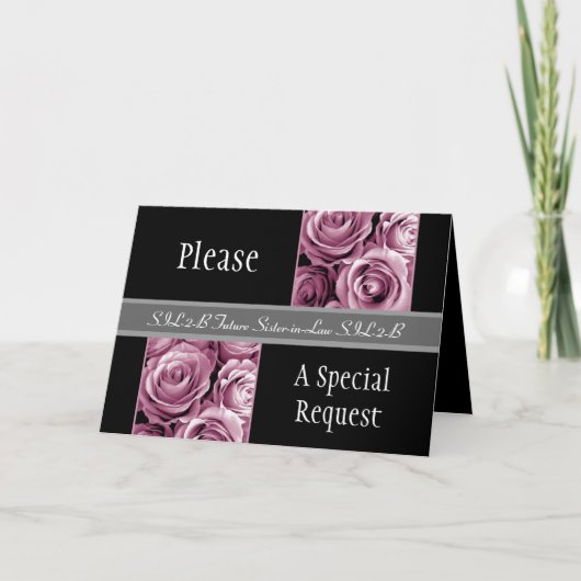 Invitation La FUTURE BELLE-SOEUR de roses ROSES soit ma (Devant)