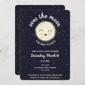 Invitation La Galaxie du Baby shower spatial de la Lune (Devant / Derrière)