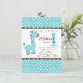 Invitation La Girafe bleue de Cute Boy Jungle (Debout devant)