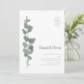 Invitation La grâce de la nature : Vert de l'aquarelle Mariag (Debout devant)