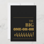 Invitation La GRANDE 100 Black Gold Birthday Party (Devant)