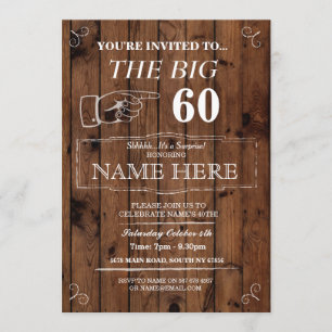 Invitation La grande fête d'anniversaire Rustic Wood Invitati