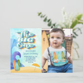 Invitation La grande plage d'un Surf photo d'anniversaire (Debout devant)