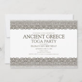 Invitation La Grèce antique togola fête d'anniversaire avec f (Devant)