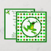 Invitation La grenouille des enfants et l'anniversaire vert (Devant / Derrière)