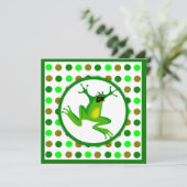 Invitation La grenouille des enfants et l'anniversaire vert (Debout devant)
