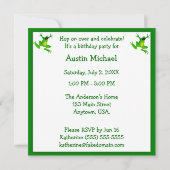 Invitation La grenouille des enfants et l'anniversaire vert (Dos)