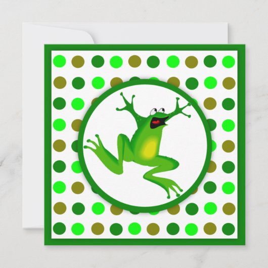 Invitation La grenouille des enfants et l'anniversaire vert (Devant)