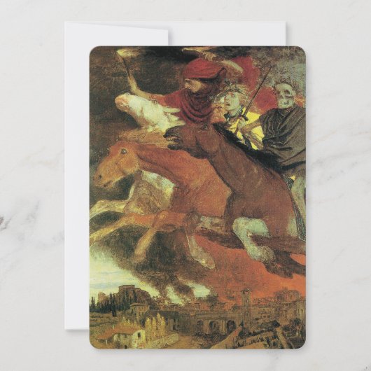 Invitation La Guerre par Arnold Böcklin, Halloween vintage (Devant)