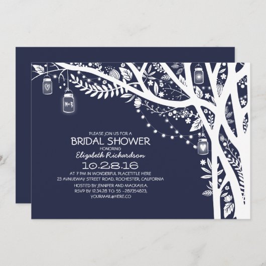 Invitation La jarre de maçonnerie rustique illumine la Fête d (Devant / Derrière)