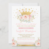 Invitation La jolie douche de princesse bébé rougissent (Devant)