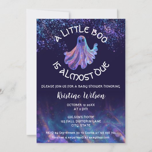 Invitation La jolie Parties scintillant Little Boo est presqu (Devant)