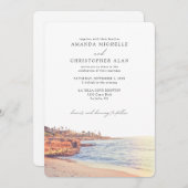 Invitation La Jolla Mariage Custom San Diego Beach Photo (Devant / Derrière)
