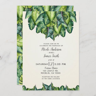 Invitation La jungle tropicale part du mariage botanique vert