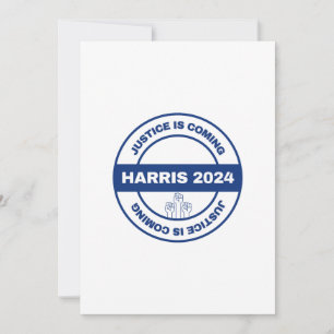 Invitation La justice arrive Kamala harris Walz Election