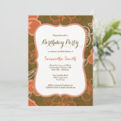 Invitation La ketmie hawaïenne fleurit l'invitation (Debout devant)