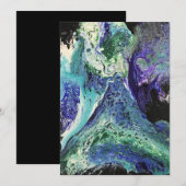 Invitation La Laguna peinture bleu, turquoise, blanc argent n (Devant / Derrière)